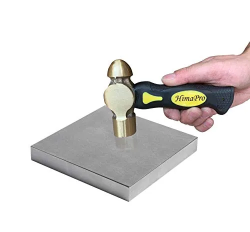 HimaPro Steel Bench Block and Brass Hammer Set for Jewelry Making Metal Stamping and Gunsmithing