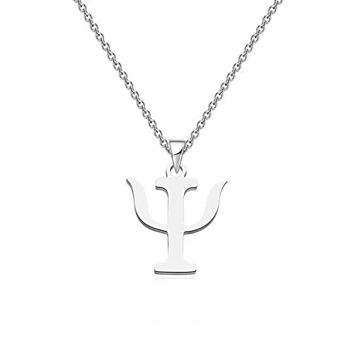 HOLLP Psi Symbol Necklace Psychology Psychiatry Psi Symbol Pendant Necklace Greek Alphabet Necklace Medical Sign Jewelry (Necklace)