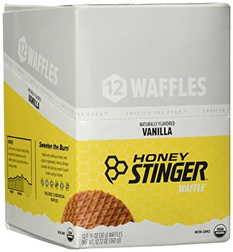 HONEY STINGER Organic Vanilla Waffles 12 Count, 1.06 OZ