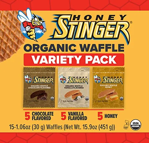 Honey Stinger Organic Waffle For Sports Nutrition, Honey/Vanilla/Chocolate, 15 Oz (80015)