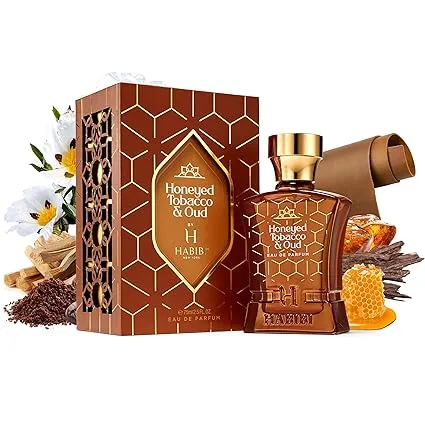 Honeyed Tobacco & Oud Arabian Cologne For Men, Eau De Parfum Spray (2.5 Oz) Long-lasting Perfume For Men With Woody, Smokey & Sweet Notes â Exotic Valentineâs Day Gifts, Signature Fragrance