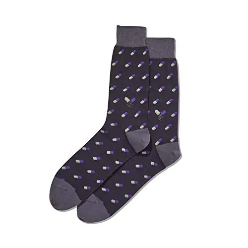 Hot Sox Mens Pills Crew Socks, Mens Shoe Size 6-12.5, dark grey