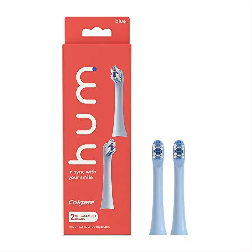 hum by Colgate Replacement Toothbrush Heads for Smart Toothbrush, Blue - 2 Count