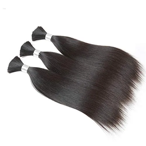 Human Braiding Hair Bulk Remy Peruvian Straight Hair 3 Bundles Hair Extensions