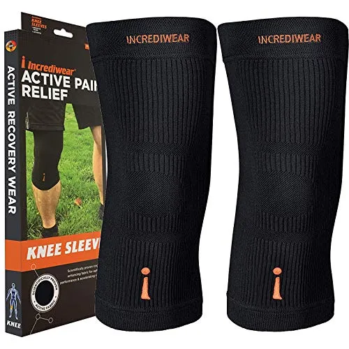 Incrediwear Knee Sleeve, 2pk â Knee Braces for Knee Pain, Joint Pain Relief, Swelling, Inflammation Relief, Circulation, Knee Support for Women and Men, Fits 18â-22â Above Kneecap (Black, XX-Large)