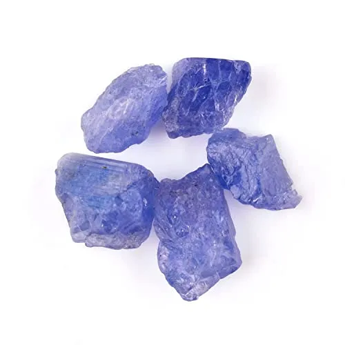 InfinityGemsArt 5pcs A+ Natural Raw Tanzanite Stone, Rough Crystals for Jewelry Making, Wire Wrapping, Chakra Healing Birthstone, Loose Gemstone Supply, Purple Gem, DIY Jewelry Crystals, Gift Stone
