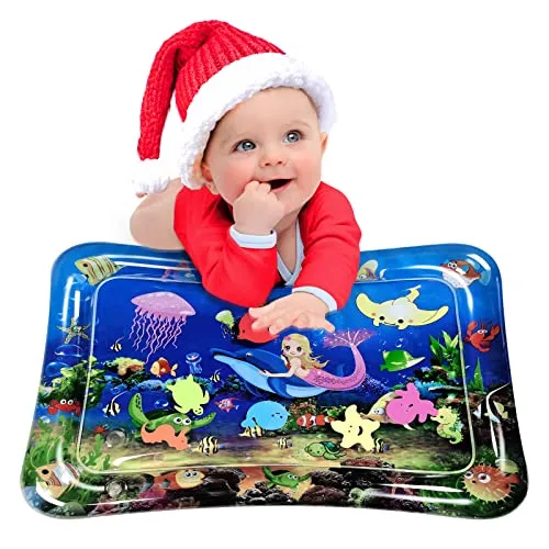 Infinno Inflatable Tummy Time Mat Premium Baby Water Play Mat for Infants and Toddlers Activity Play Center Baby Toys 3 6 9 12 Months, Strengthen Your Babiesâ Muscles, Mermaid Theme