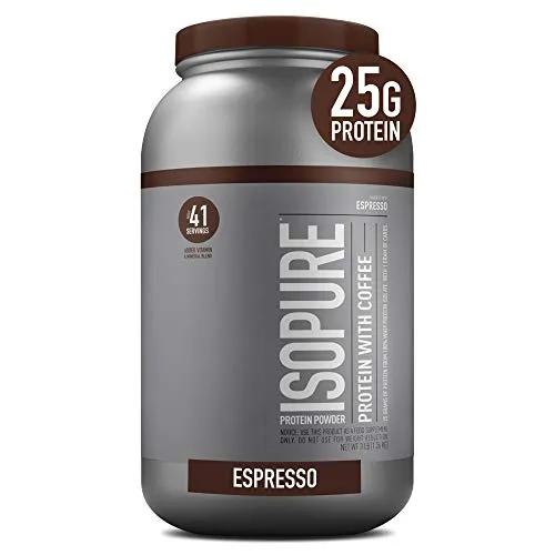 Isopure with Coffee, Vitamin C and Zinc for Immune Support, 25g Protein, Keto Friendly Protein Powder, 100% Whey Protein Isolate, Flavor: Espresso, 3 Pounds (Packaging May Vary)