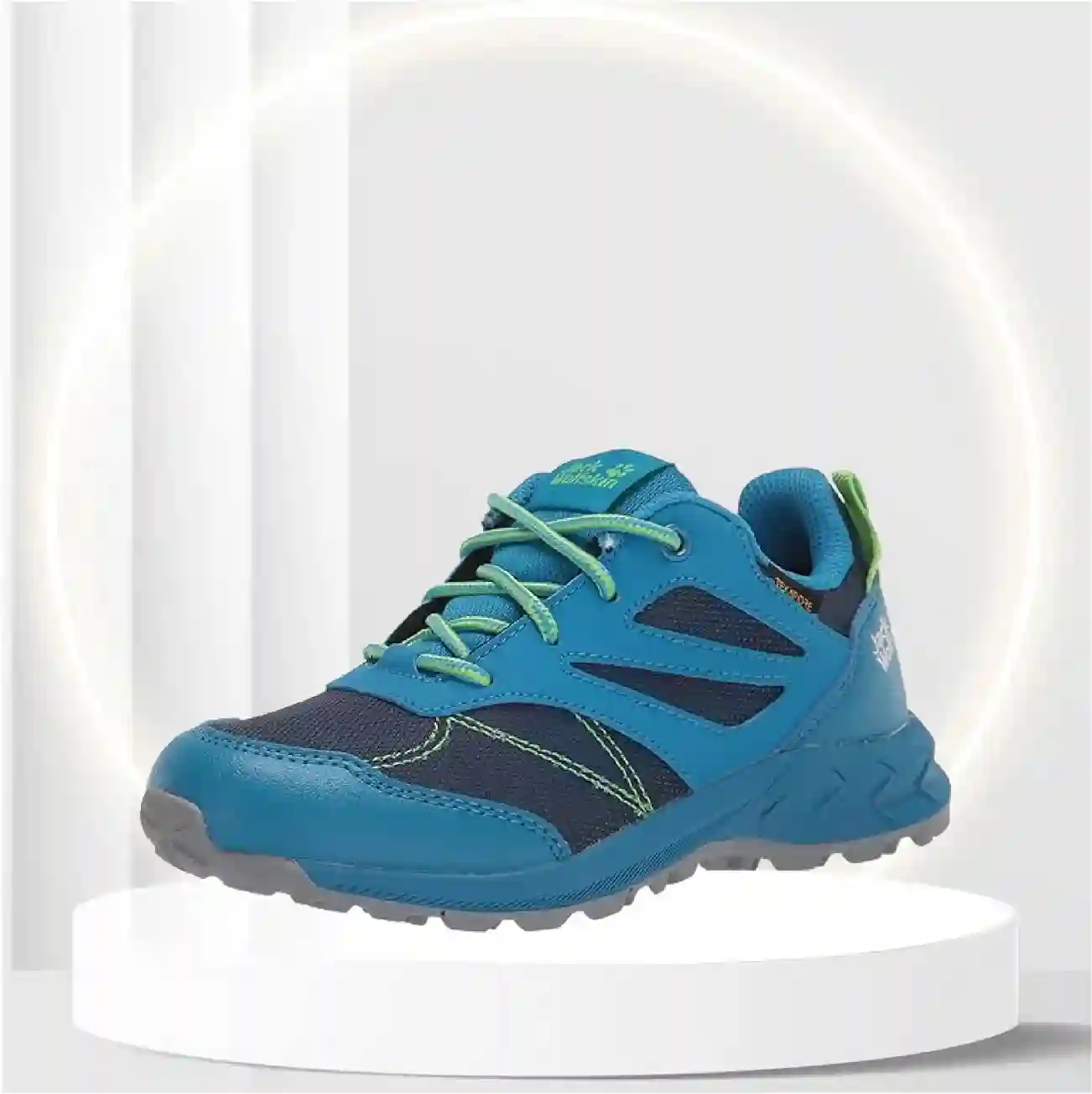 Jack Wolfskin Woodland Texapore Low K Hiking Boot, Blue/Green, 3 US Unisex Big Kid