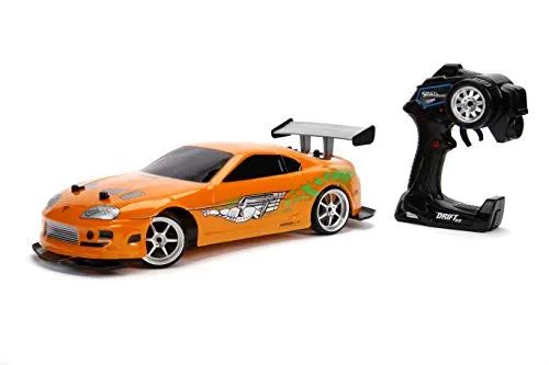Jada Toys Fast & Furious 1:10 Toyota Supra Remote Control Car Drift Slide RC with Extra Tires 2.4GHz, Toys for Kids and Adults