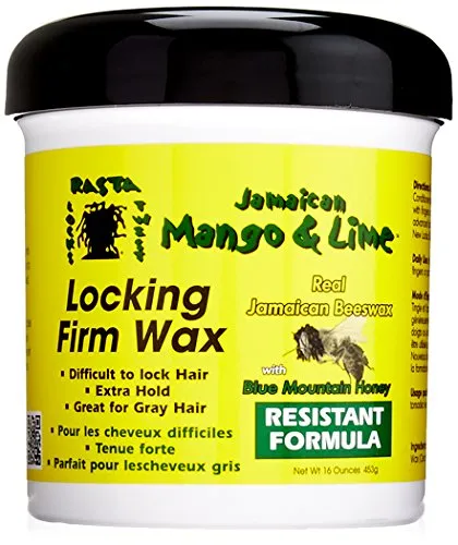 Jamaican Mango & Lime Locking Firm Hair Wax Extra Hold With Real Beeswax & Honey, 16 Oz