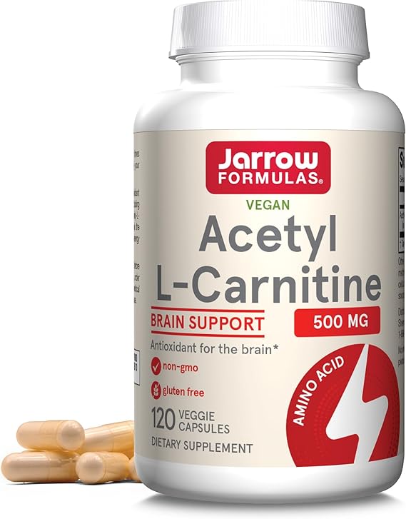 Jarrow Formulas Acetyl L-Carnitine 500 mg, Supports Antioxidant Protection for The Brain, 120 Caps