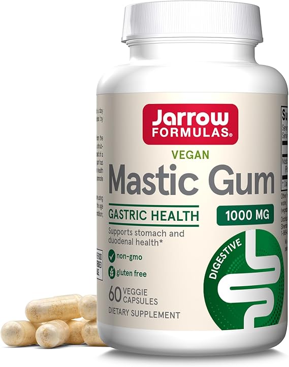 Jarrow Formulas Mastic Gum 1000 mg - 60 Veggie Caps - Natural Formula Supporting Stomach, Duodenal & Oral Health - Dietary Supplement - 30 Servings