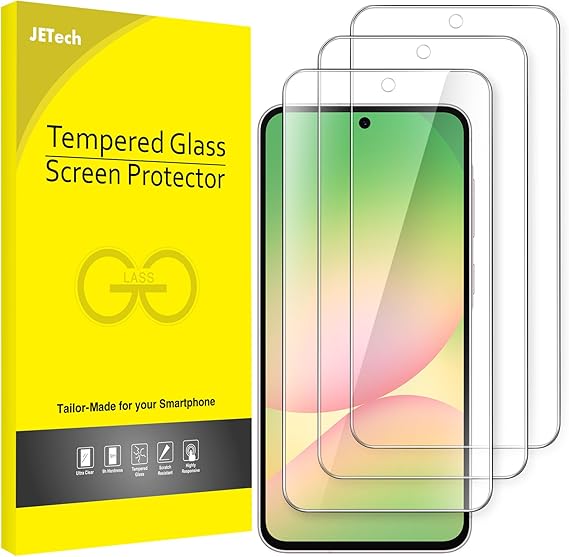 JETech Screen Protector for Samsung Galaxy A56 5G, 9H Tempered Glass Film, Anti-Scratch, HD Clear, 3-Pack