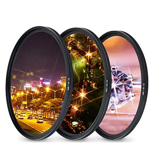 JJC 77mm Variable Star Filter Cross Screen Starburst Filter Kit for Canon EF 16-35mm f4L, EF 24-70mm f4L, RF 24-105mm f4L for Nikon AF-S 16-35mm f4G Lens & Other Lenses with 77mm Filter Thread