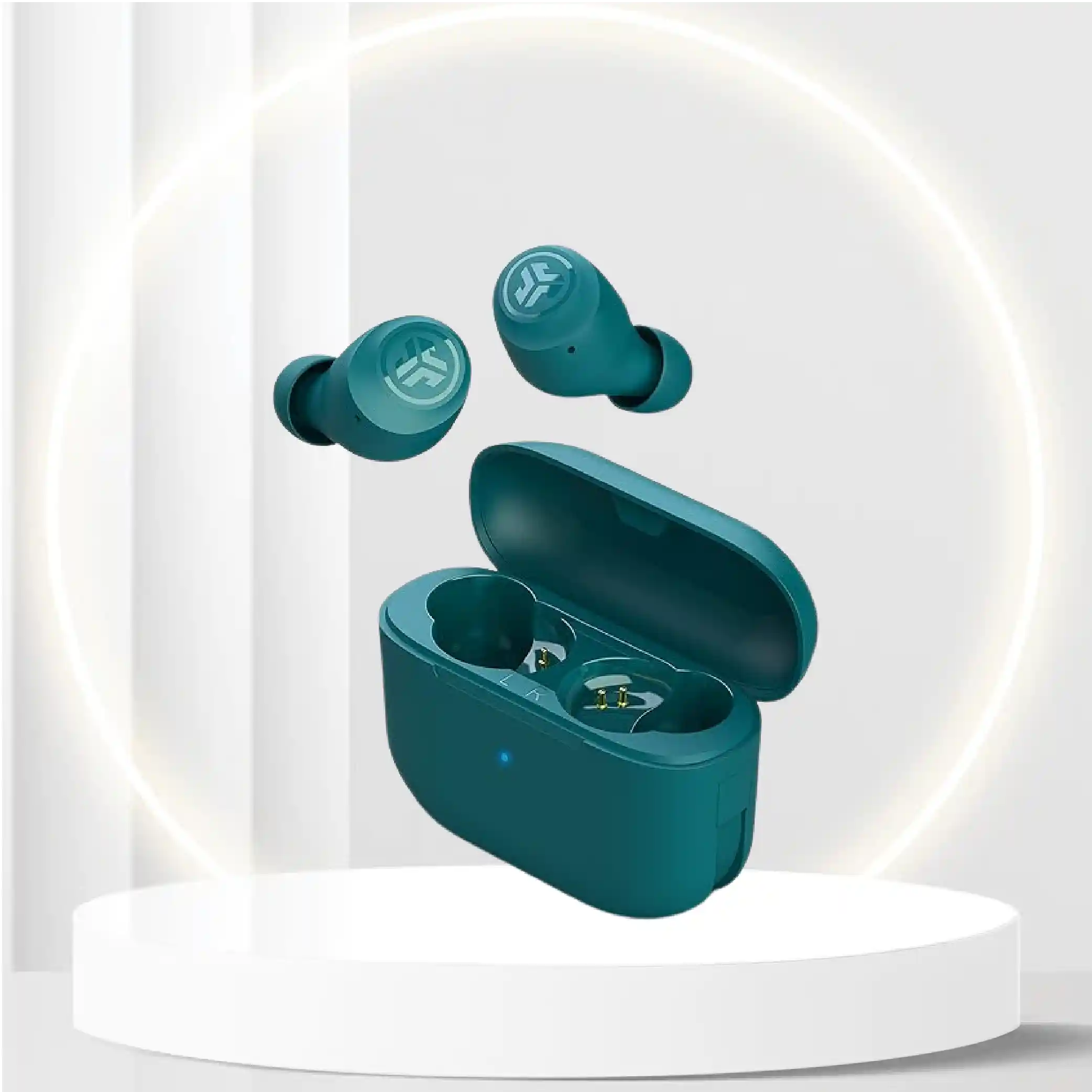 JLab Go Air Pop True Wireless Bluetooth Earbuds & Charging Case - Teal, Dual Connect, IPX4 Sweat Resistance, Bluetooth 5 Connection, 3 EQ Sound Settings Signature, Balanced, Bass Boost