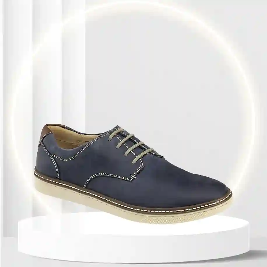 Johnston & Murphy Men's McGuffey Plain Toe Lace Navy Oiled Full Grain 8 M US