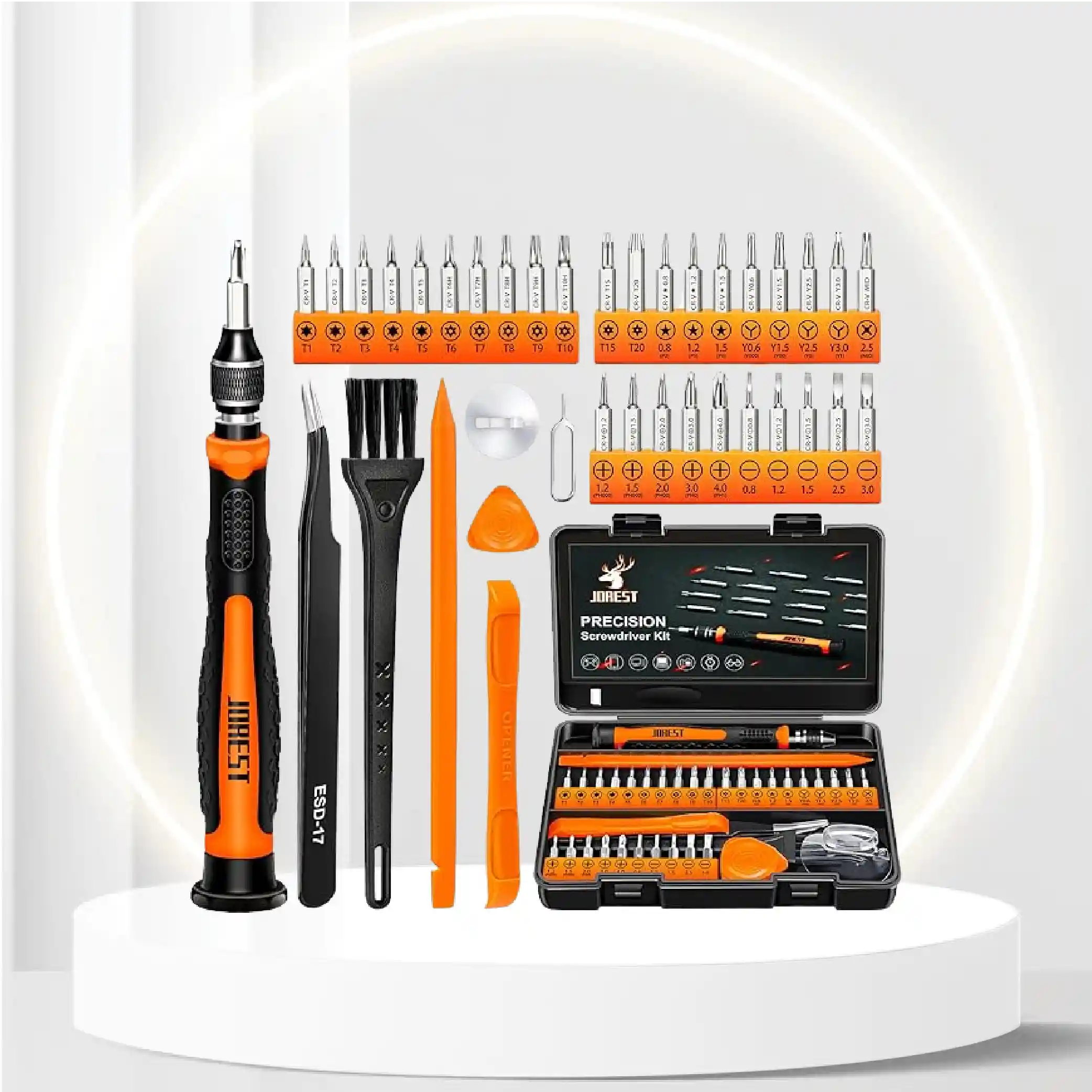 JOREST 38Pcs Small Precision Screwdriver Set with Torx T5, T6, Y00, Mini Repair Tool Kit for Macbook, Computer, Laptop, iPhone, PS4 PS5, Xbox, Switch, Eyeglasses, Watch, Ring Doorbell, Electronic, etc