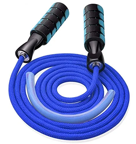 Jump rope, Professional Weighted Cotton Jump rope workout, Adjustable Tangle-Free with Ball Bearings Exerciser Jump ropes for Cardio, Endurance Training, Fitness Workouts, Jumping Exercise