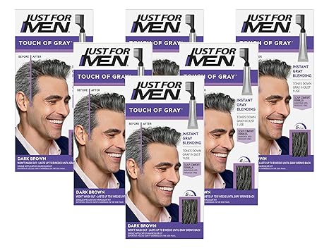 JUST FOR MEN Touch of Gray Hair Treatment T-45 Dark Brown, 1 Each (Pack of 6)