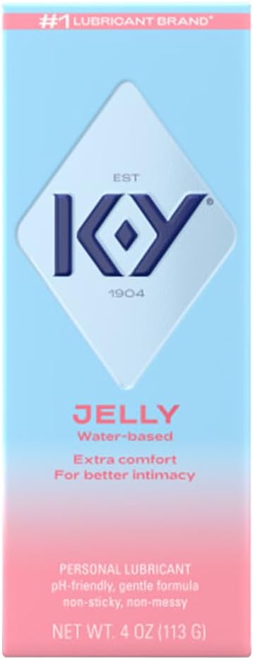 K-Y Jelly Classic Water-Based Body Friendly Formula 4 Fl Oz. Personal Lubricant for Wetter Sex for Men, Women and Couples & Safe to Use with Latex Condoms