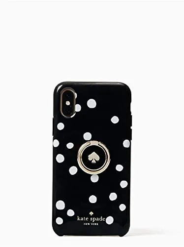 Kate Spade New York Ring Stand Polka Dots Resin iPhone XR Case, Black