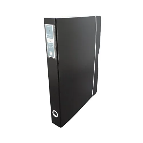 Keepfiling 11 x 17 Binder, 3-Ring Binder, 1.5 inch D-Rings, Black Color with Secure Rubber Band Closure