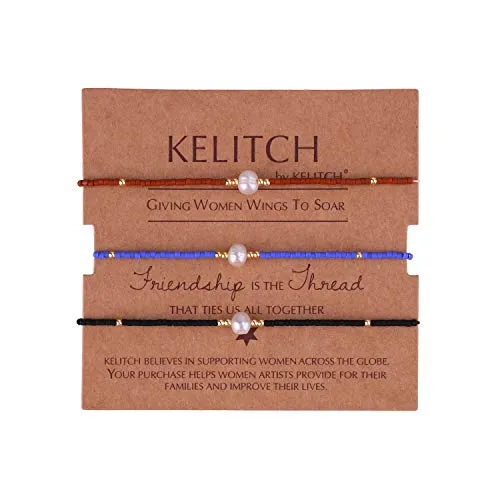 KELITCH 3 PCS Natural Pearl Seed Beads Link Bracelets Friendship Handmade Adjustable String Strand Bracelet Fashion Jewelry -O