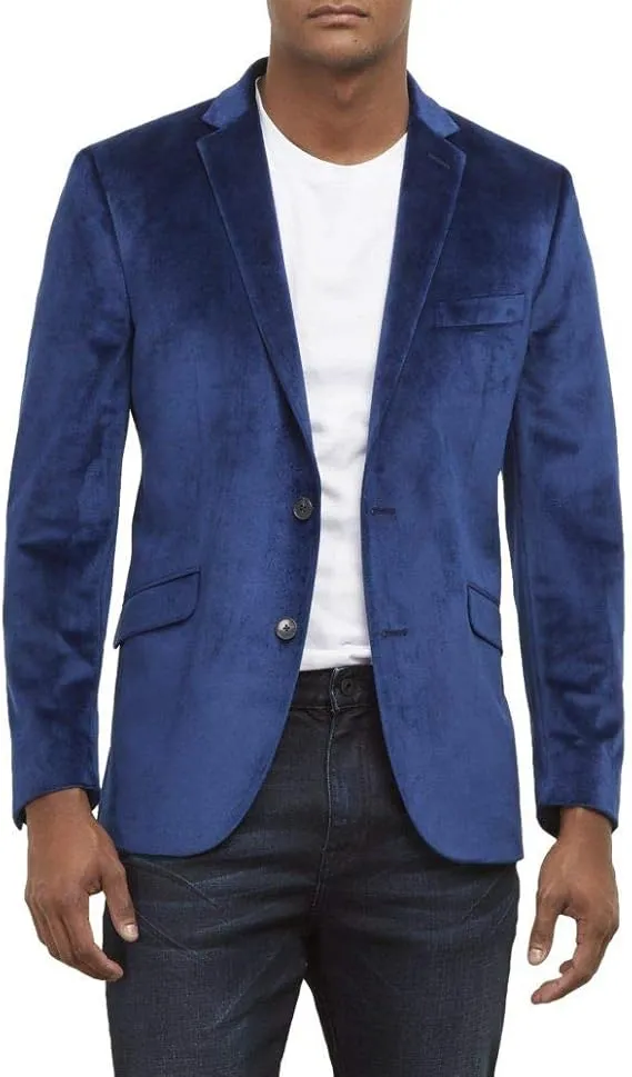 Kenneth Cole REACTION Men's Slim Fit Evening Blazer, Burgundy Velvet, 48L