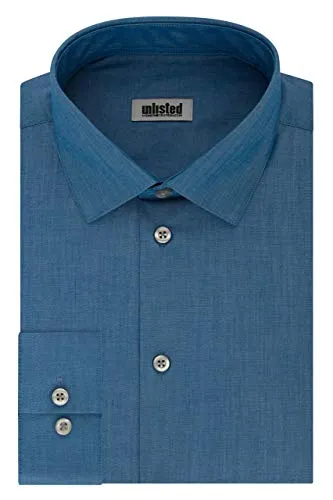 Kenneth Cole Unlisted Men's Dress Shirt Regular Fit Solid , Hazy Blue, 15
