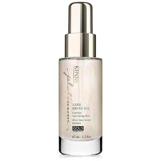 Kenra Professional Platinum Luxe Shine Oil | Gold Enriched Nourishing Elixir |Enhances Shine & Manageability | Thermal Protection Up To 450F | Medium To Coarse Hair