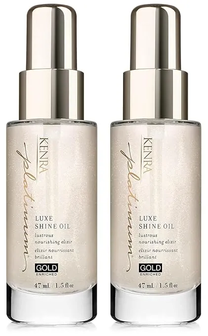 Kenra Professional Platinum Luxe Shine Oil | Gold Enriched Nourishing Elixir |Enhances Shine & Manageability | Thermal Protection Up To 450F | Medium To Coarse Hair