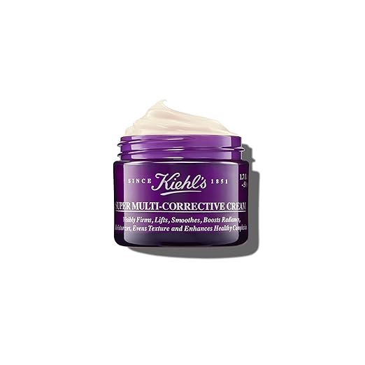 Kiehl's Super Multi-Corrective Cream, Anti-Aging Wrinkle Reducing Face and Neck Cream, Evens Skin Tone, Smooths Skin Texture, Fast-Absorbing and Lightweight, For All Skin Types, Paraben-free