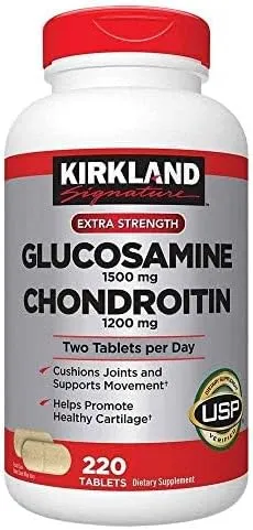 Kirkland Extra Strength Glucosamine 1500 mg Chondroitin 1200 mg 220 Tablets