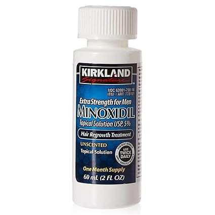 Kirkland Signature Minoxidil for Men 5% Extra Strength Hair Regrowth for Men 1 Month Supply