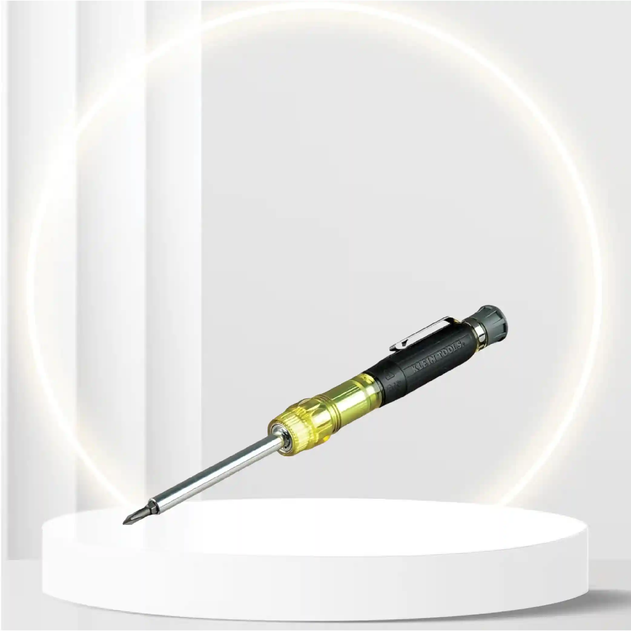 Klein Tools 32614 Multi-bit Precision Screwdriver Set, 4-in-1 Electronics Pocket Screwdriver, Professional Phillips and Slotted Bits