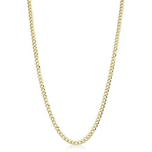 Kooljewelry 14k Yellow Gold Filled 3.2 mm High Polish Miami Cuban Curb Chain Necklace