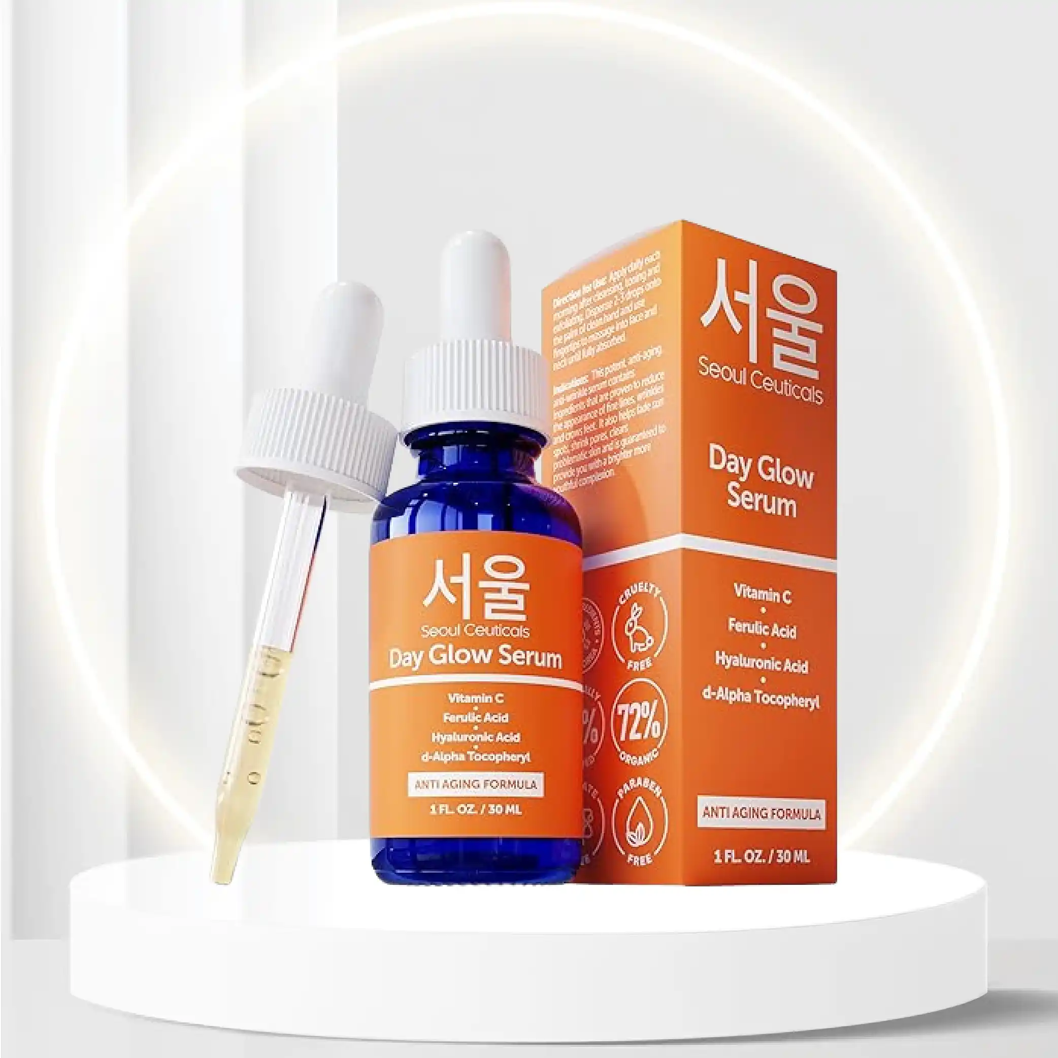 Korean Skin Care K Beauty - 20% Vitamin C Hyaluronic Acid Serum + CE Ferulic Acid Provides Potent Anti Aging, Anti Wrinkle Korean Beauty 1oz