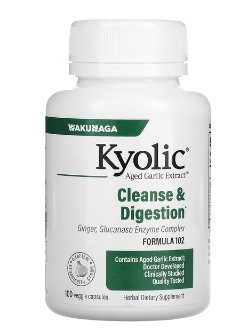 Kyolic, Aged Garlic Extract, Cleanse & Digestion Formula 102, 100 Veggie Capsules