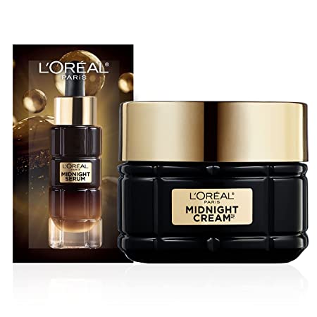 L'Oreal Paris Age Perfect Anti Aging Midnight Cream, Antioxidants & Vitamin E to Smooth Wrinkles & Firm Skin 1.7 oz + Serum Sample (Packaging May Vary)