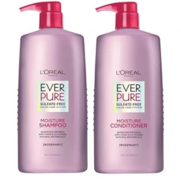 L'Oreal Paris EverPure Moisture Sulfate Free Shampoo and Conditioner with Rosemary Botanical, for Dry Hair, Color Treated Hair, 1 kit