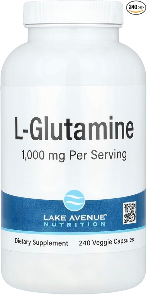 Lake Avenue L-Glutamine, Free-Form Amino Acid, 1,000 mg, 240 Veggie Capsules
