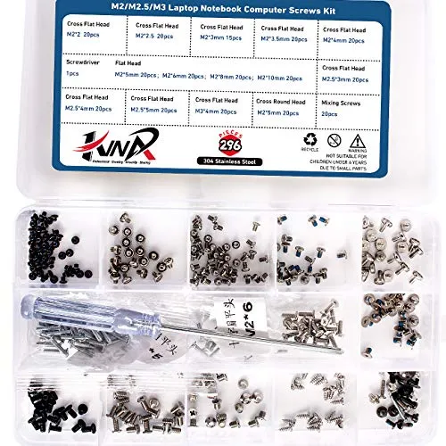 Laptop Notebook Computer Screws Kit Set with Screwdriver for IBM HP Dell Lenovo Samsung Sony Toshiba Gateway Acer etc M2/M2.5/M3 15 Sizes 295Pcs Set