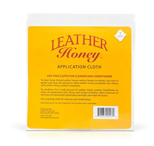 Leather Honey Leather Conditioner Lint-Free Application Cloth: Microfiber Cloth for use Leather Conditioner and Leather Cleaner, The Best Leather Care Products Since 1968