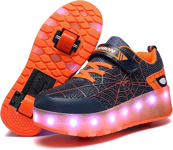 LED Light-Up Kids Roller Sneakers - Boys & Girls Adjustable Roller Shoes for Sports, Birthday, Christmas & Performance Gifts