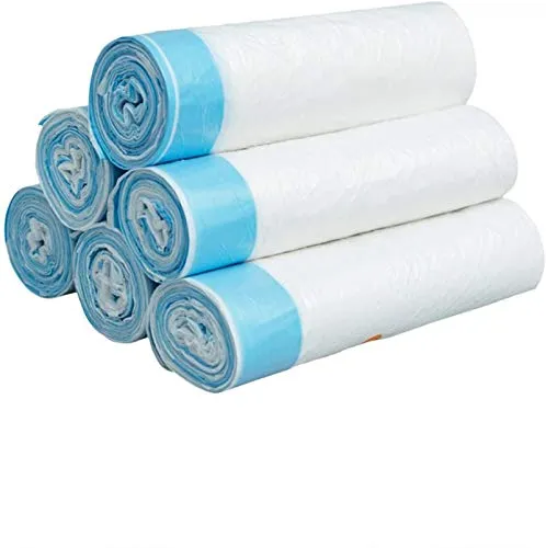 Lerivor Small Drawstring Trash Bags for Kitchen Bathroom Bedroom Office 18 X 20 inch Trash Bag -0.6 Mil Ultra Strong Trash Can Liners, Unscented White Garbage Bags, 5 Gallon, 75 Count