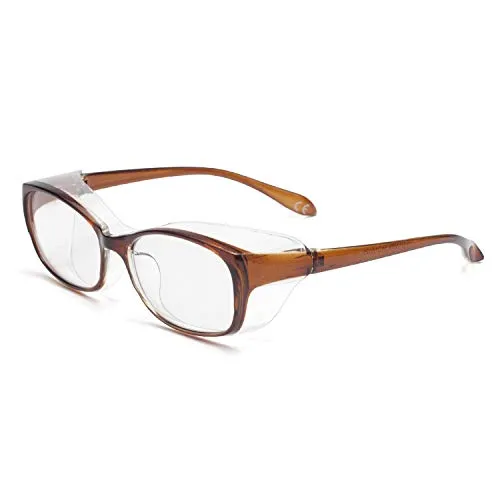 LianSan Anti-Fog Anti-Saliva Safety Glasses UV Protection HD Blue Light Blocking Goggles for Men Women Brown