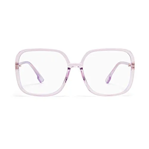 LianSan Womens Fashion Square Blue Light Blocking Glasses Soft TR90 Clear Frame Blue Light Filter Computer Game Glasses for Women Purple