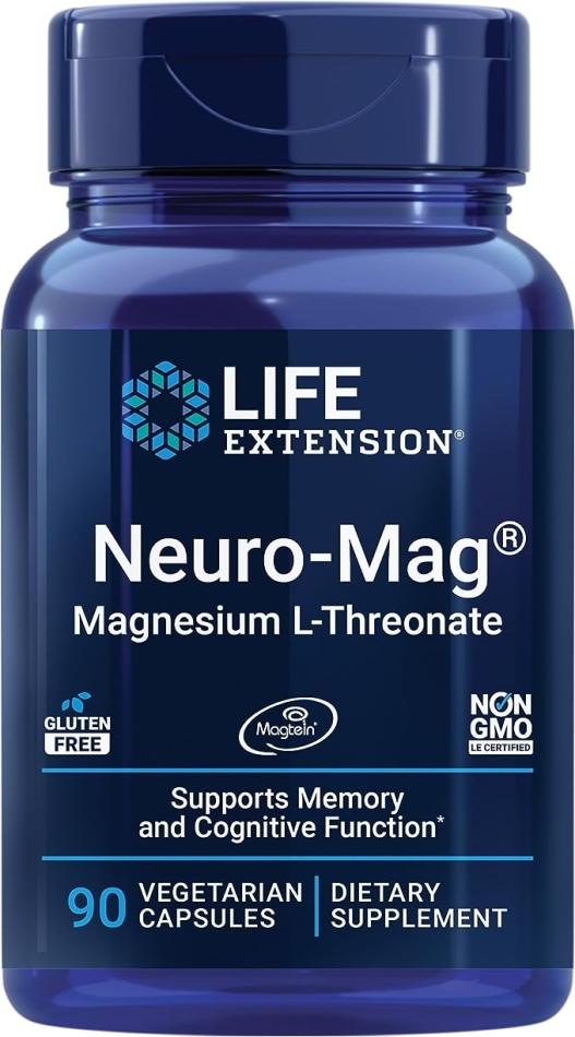 Life Extension Neuro-Mag Magnesium L-Threonate, 90 Vegetarian Capsules