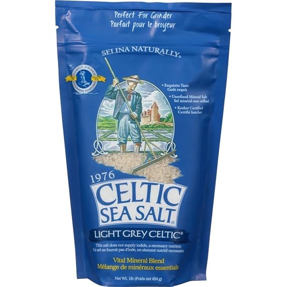 Light Grey Celtic Sea Salt 1 Pound Resealable Bag  Additive-Free, Delicious Sea Salt, Perfect for Cooking, Baking and More - Gluten-Free, Non-GMO Verified, Kosher and Paleo-Friendly